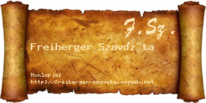Freiberger Szavéta névjegykártya